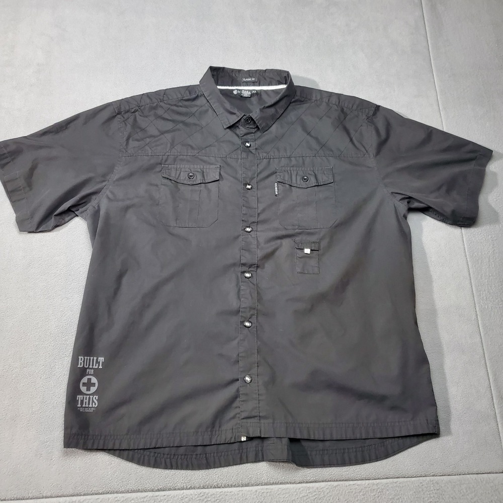Rocawear Shirt Mens 4XB Black Classic Fit Y2K 90s Hip Hop Jay Z Short Sleeve